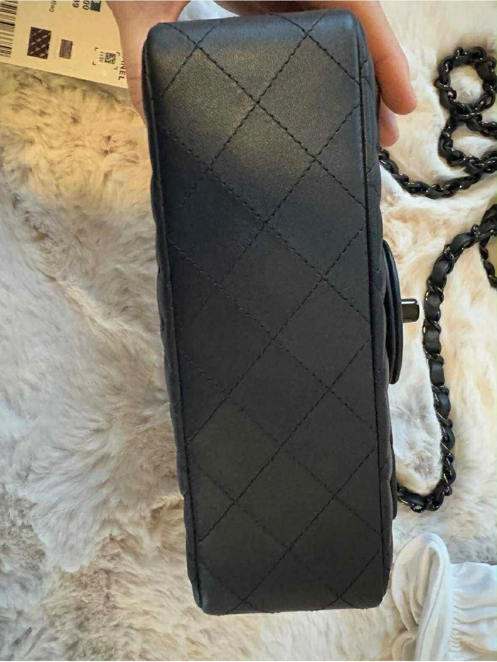 Chanel RARE SO BLACK  Classic Mini Flap Lambskin Black Hardware Handbag